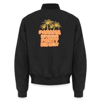 Panama - Unisex Bomberjacke - Schwarz - Hinten - AI Model Male 185 light (185cm)