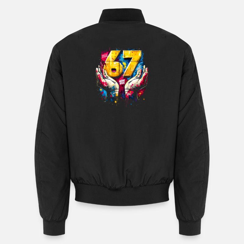 6 7 Graffiti Meme - Unisex Bomberjacke - Schwarz