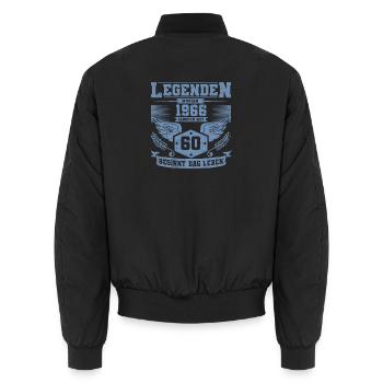 60e anniversaire Légendes 1966 La vie du grunge commence - Bomber unisexe - noir - Dos - AI Model Male 185 light (185cm)