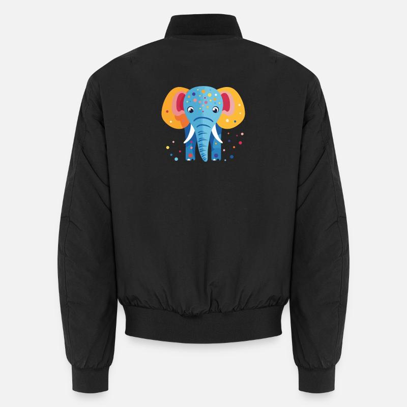 Bunter Elefantenkonfetti - Unisex Bomberjacke - Schwarz
