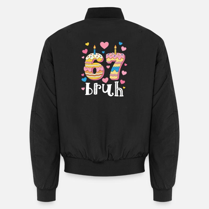 Cœur de Donut d’anniversaire 67 - Bomber unisexe - noir
