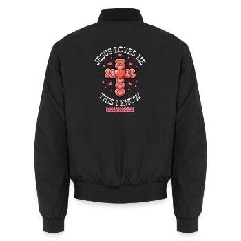Cœurs croisés Jésus m’aime - Bomber unisexe - noir - Dos - AI Model Male 185 light (185cm)
