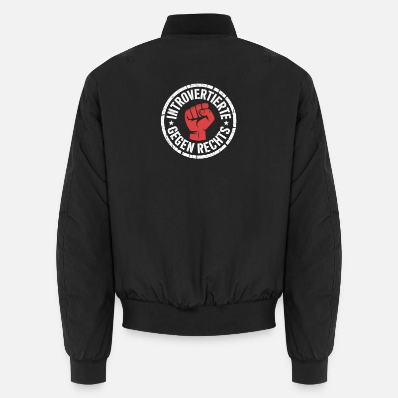 Introvertierte gegen Rechts - Antifascist Merch Unisex Bomberjacke