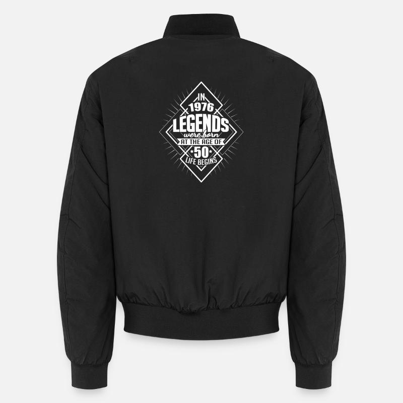 50 Geburtstag Legenden geboren 1976 Leben beginnt Unisex Bomberjacke