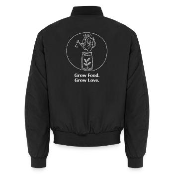 Horticulture biologique, agriculture durable - Bomber unisexe - noir - Dos - AI Model Male 185 light (185cm)