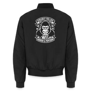 Scream Gorilla Popcorn Design - Bomber unisexe - noir - Dos - AI Model Male 185 light (185cm)