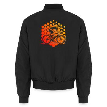 Road Bike Graphic for Road Bike - Unisex Bomber Jacket - black - Back - AI Model Male 185 light (185cm)