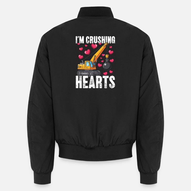 Crushing Hearts Crane - Unisex Bomber Jacket - black