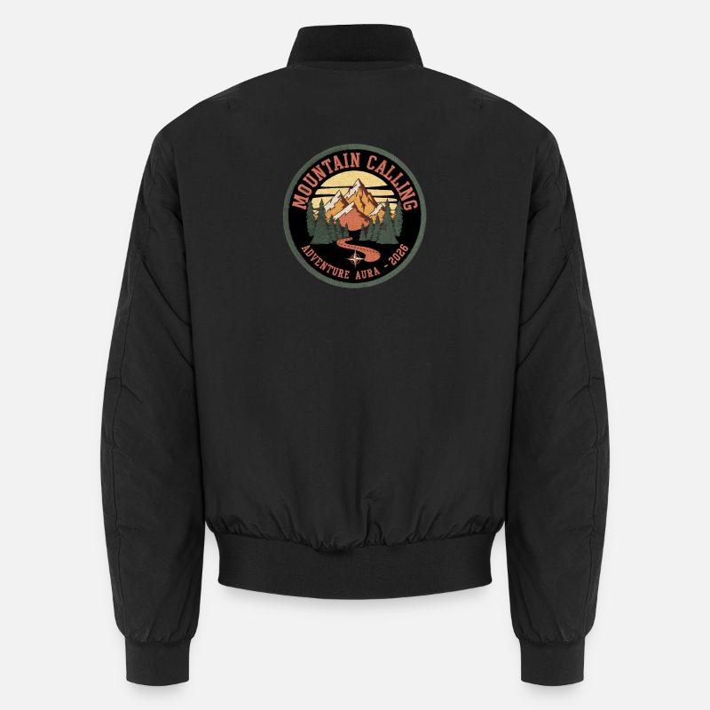 Mountain Call Patch: Adventure Aura 2026 - Unisex Bomber Jacket - black