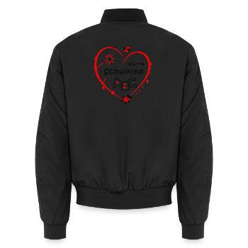 Schulkind mit Marienkäfer - Unisex Bomberjacke - Schwarz - Hinten - AI Model Male 185 light (185cm)