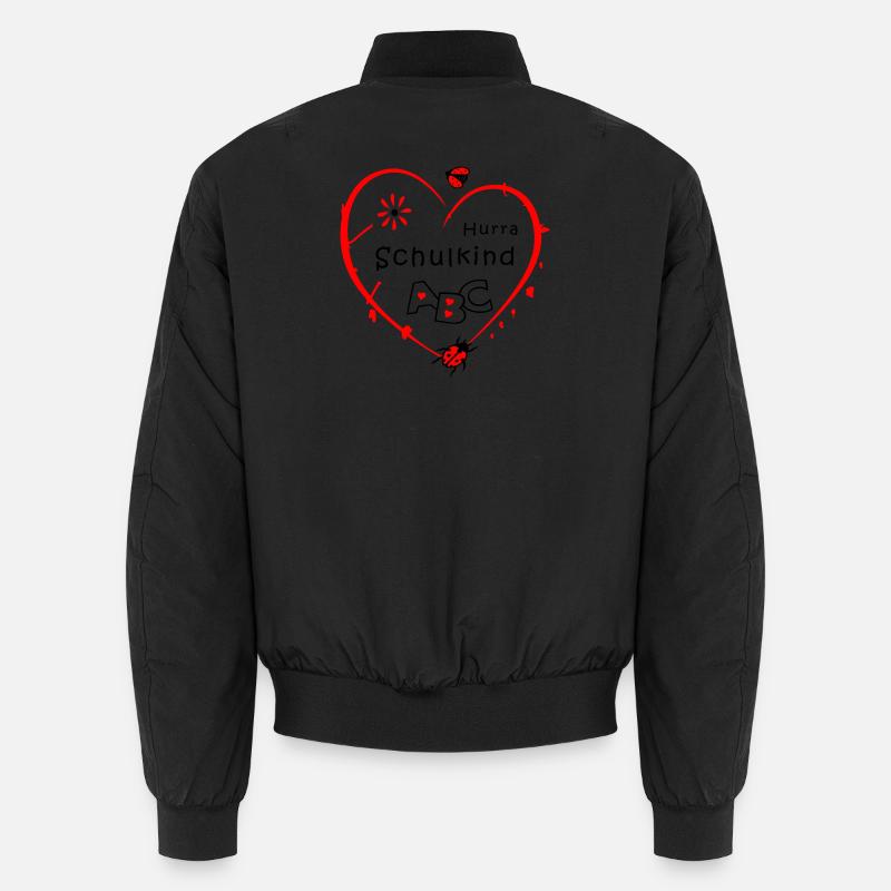 Schulkind mit Marienkäfer - Unisex Bomberjacke - Schwarz