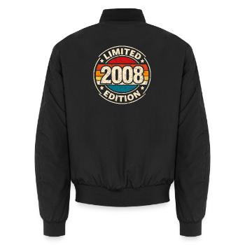 Vintage 2008 18. Geburtstag Limited Edition - Unisex Bomberjacke - Schwarz - Hinten - AI Model Male 185 light (185cm)