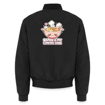 Le ramen est ma zone de confort - Bomber unisexe - noir - Dos - AI Model Male 185 light (185cm)