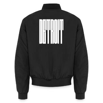 Detroit USA City logo - Unisex Bomber Jacket - black - Back - AI Model Male 185 light (185cm)