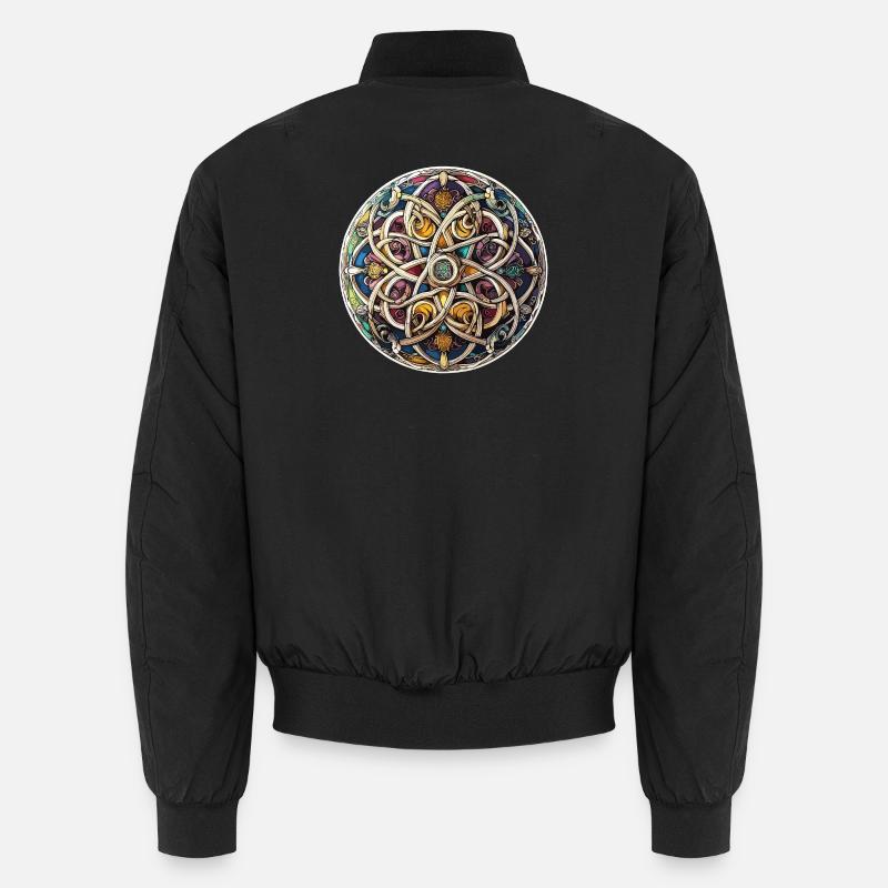 Celtic Knot Kaleidoscope - Unisex Bomber Jacket - black
