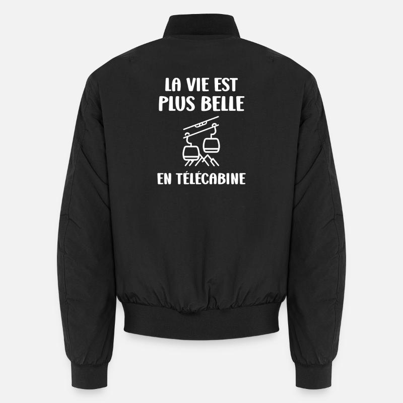 Leben in einer alpinen Gondel Unisex Bomberjacke