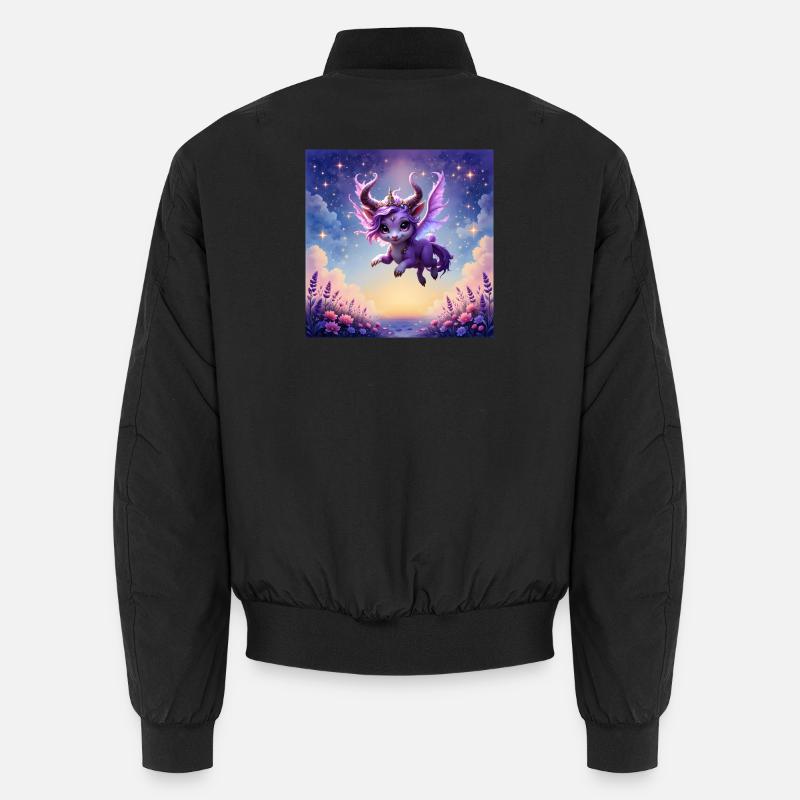 Lila Drache Mondflug Unisex Bomberjacke