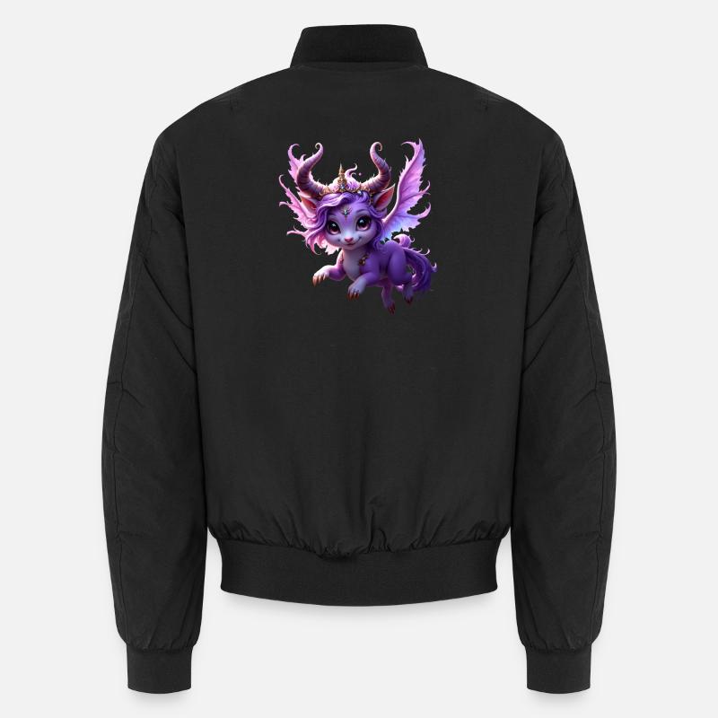 Dragon violet avec couronne Bomber unisexe