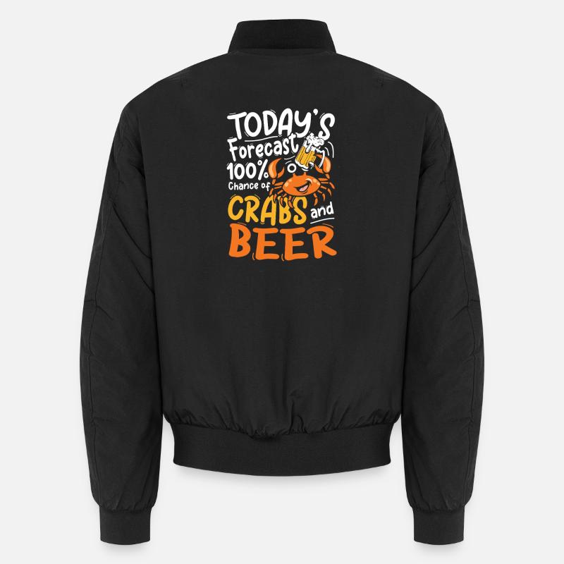 Krebs und Bier Vorhersage Design - Unisex Bomberjacke - Schwarz