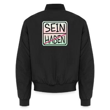 LA PLEINE CONSCIENCE EST - Bomber unisexe - noir - Dos - AI Model Male 185 light (185cm)