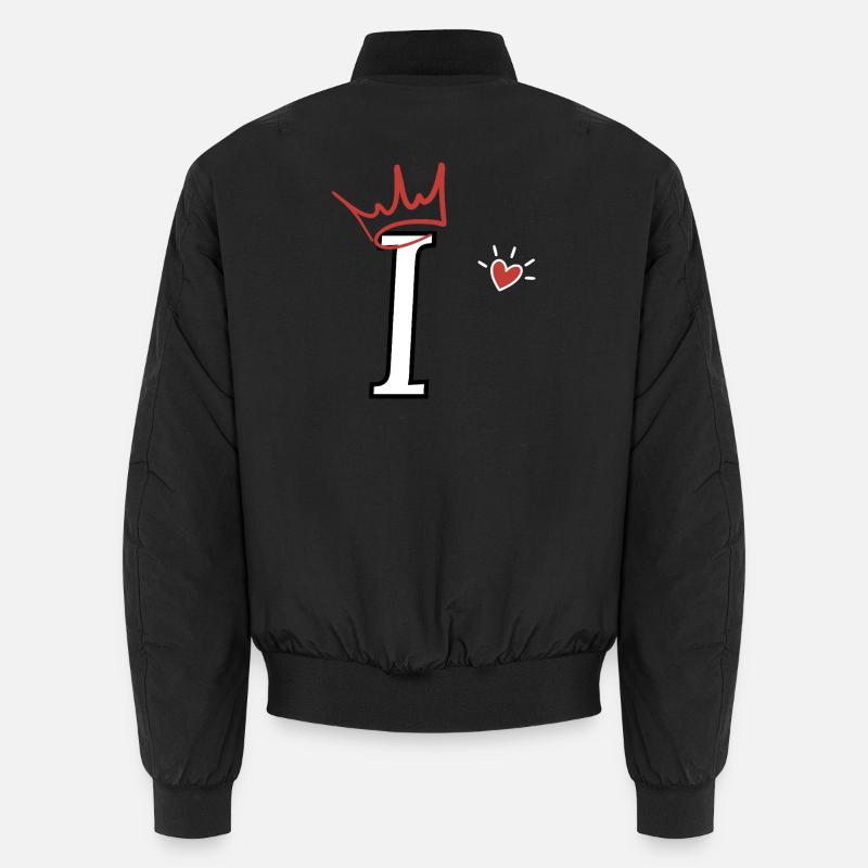 Buchstabe i Kronenherz Unisex Bomberjacke