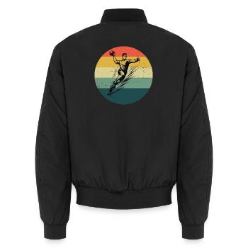 Handball style for every occasion for men - Unisex Bomber Jacket - black - Back - AI Model Male 185 light (185cm)