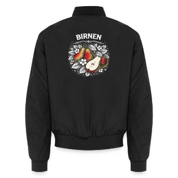 Magie de poire dans une couronne de fleurs - Bomber unisexe - noir - Dos - AI Model Male 185 light (185cm)