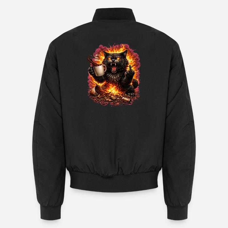 Feuerkatze Kaffee-Trotz - Unisex Bomberjacke - Schwarz