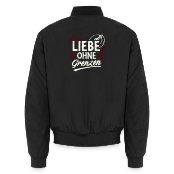 Liebe Ohne Grenzen Gear - Unisex Bomberjacke - Schwarz - Hinten - AI Model Male 185 light (185cm)
