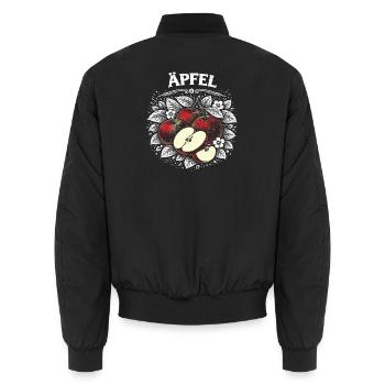Nature morte Apple Noir & Blanc Vintage - Bomber unisexe - noir - Dos - AI Model Male 185 light (185cm)