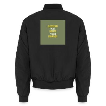 Yesterday was still tomorrow - Unisex Bomber Jacket - black - Back - AI Model Male 185 light (185cm)