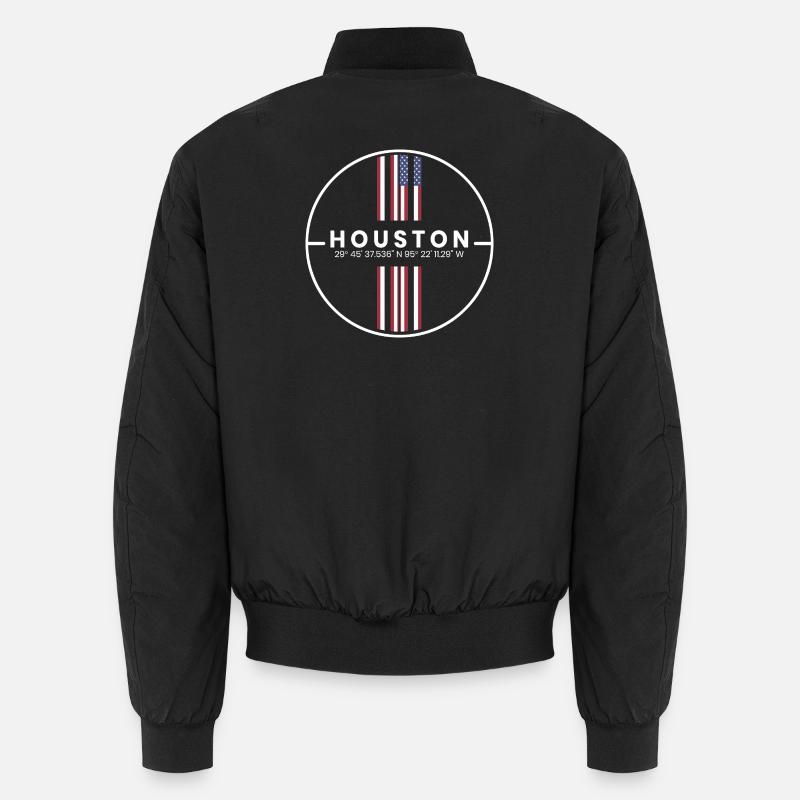 Houston Koordinaten - Unisex Bomberjacke - Schwarz
