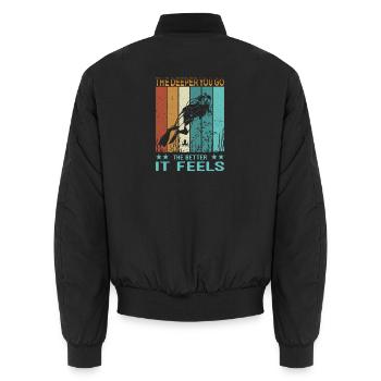 DIVE Taucher Outfit - Scuba Diving Retro Look - Unisex Bomberjacke - Schwarz - Hinten - AI Model Male 185 light (185cm)