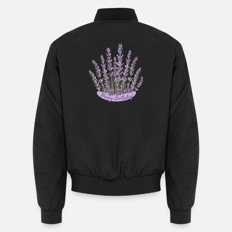 Lavendel Geburtstagsgruß lila Blumen Geburtstag Unisex Bomberjacke