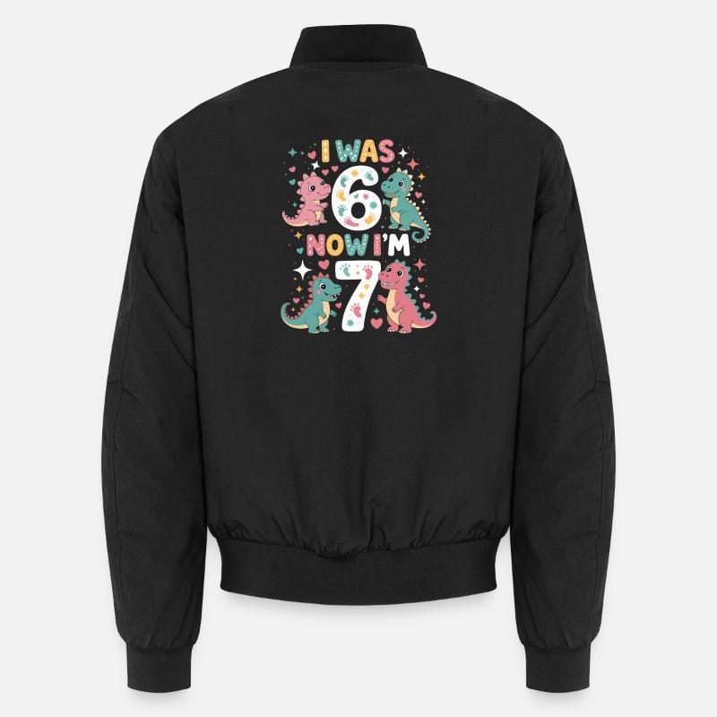 From six to seven dinosaurs - Unisex Bomber Jacket - black