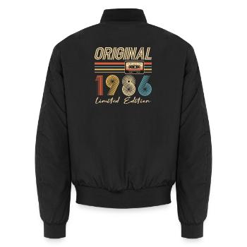 40e anniversaire 40e anniversaire Original 1986 - Bomber unisexe - noir - Dos - AI Model Male 185 light (185cm)