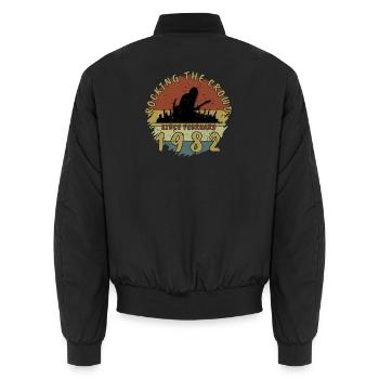 44th Birthday Rocking the crowd GIT 02/1982 - Unisex Bomber Jacket - black - Back - AI Model Male 185 light (185cm)