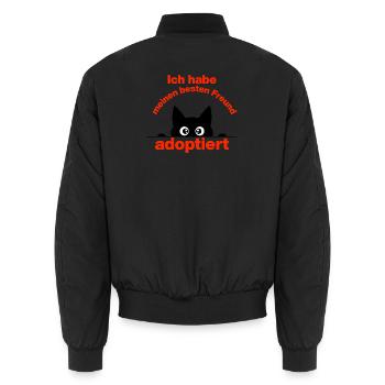 ICH HAB MEINEN BESTEN FREUND ADOPTIERT! - Unisex Bomberjacke - Schwarz - Hinten - AI Model Male 185 light (185cm)