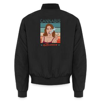 Tenue de Reine du Cannabis - Cadeau drôle de chanvre - Bomber unisexe - noir - Dos - AI Model Male 185 light (185cm)