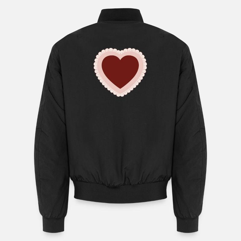 Liebesherz mit Spitzenrand - Unisex Bomberjacke - Schwarz