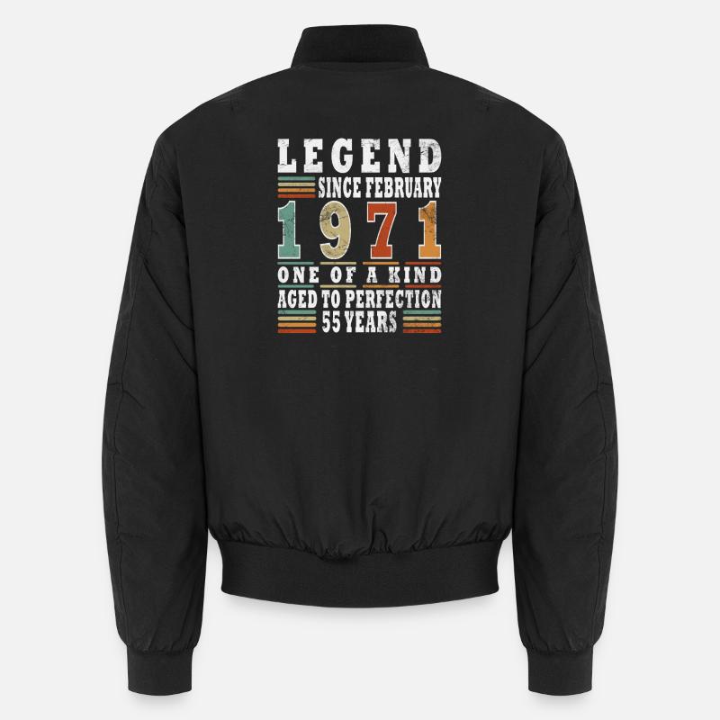Février 1971 Jubilé 1971 Légendes Février Bomber unisexe