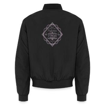 60 Geburtstag Jahrgang 1966 Vintage Ornamente - Unisex Bomberjacke - Schwarz - Hinten - AI Model Male 185 light (185cm)