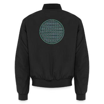 Festival Wear Yoga Meditation Goa Geometrie Muster - Unisex Bomberjacke - Schwarz - Hinten - AI Model Male 185 light (185cm)