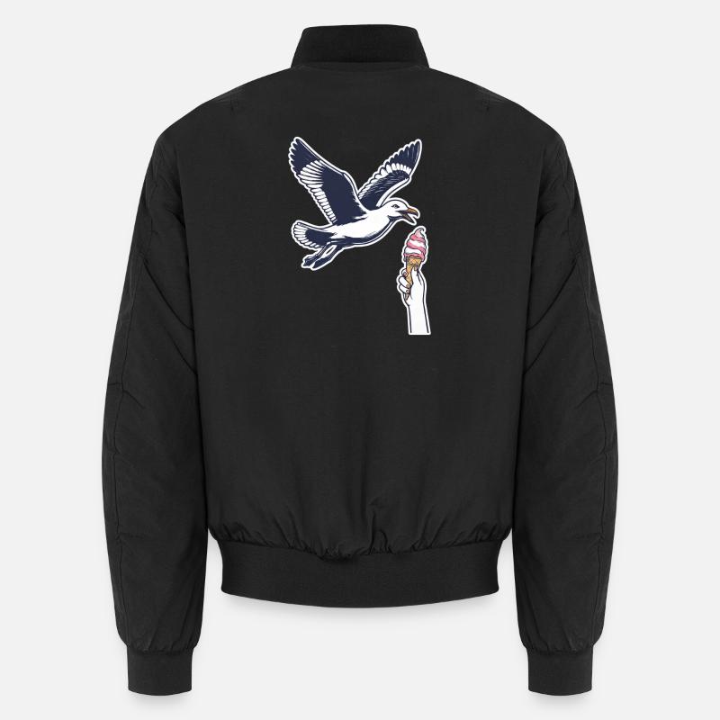 Lustige Möwe Stiehlt Eiscreme Unisex Bomberjacke