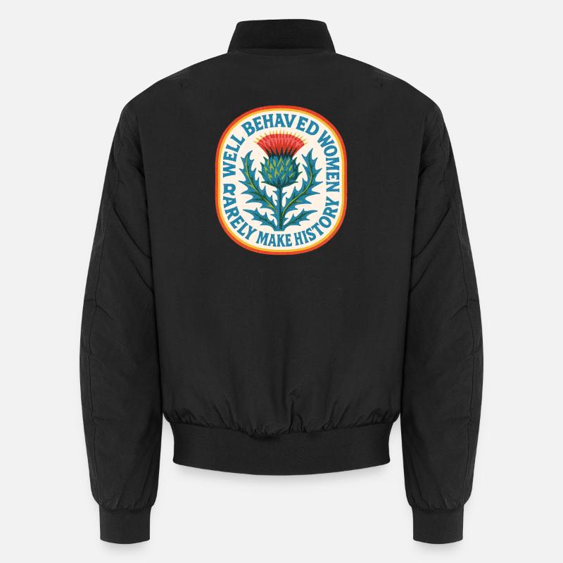 Thistle Patch: Geschichte der rebellischen Frauen - Unisex Bomberjacke - Schwarz