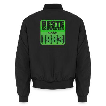 Sister 1983 - Unisex Bomber Jacket - black - Back - AI Model Male 185 light (185cm)