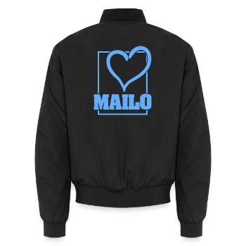 Bachelor Mailo - Unisex Bomber Jacket - black - Back - AI Model Male 185 light (185cm)