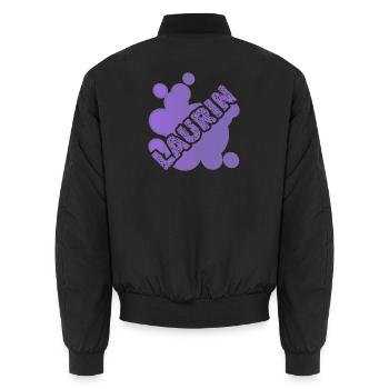 Laurin als Vorname - Unisex Bomberjacke - Schwarz - Hinten - AI Model Male 185 light (185cm)