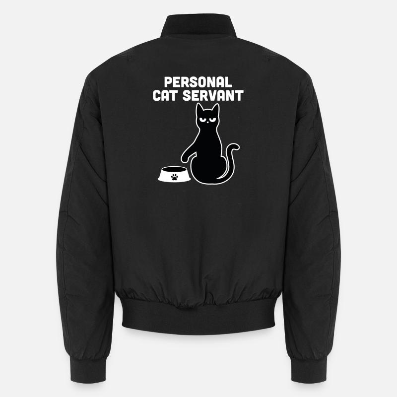 Personal Cat Servant - Unisex Bomber Jacket - black