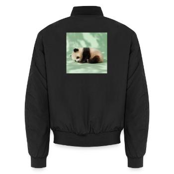 264 pandas - Unisex Bomber Jacket - black - Back - AI Model Male 185 light (185cm)
